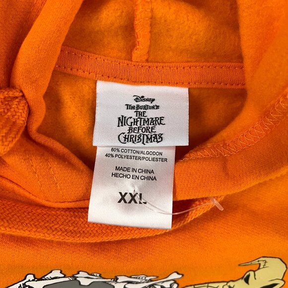 Disney Nightmare Before Christmas Jack Skellington Orange Hoodie Sz XXL - Picture 3 of 7